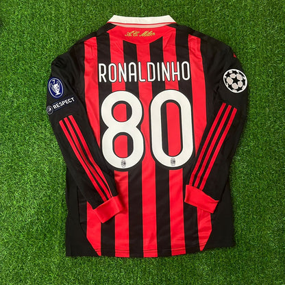 Ronaldinho Mailand 2009 2011 Retro Langarm-Trikot Maillot Trikot Maglia