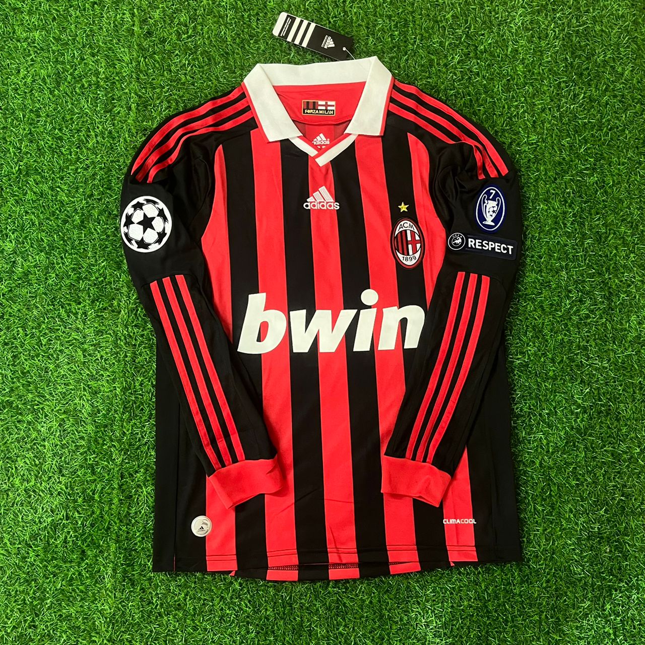 Ronaldinho Milan 2009 2011 Retro Long Sleeve Jersey Maillot Trikot Maglia