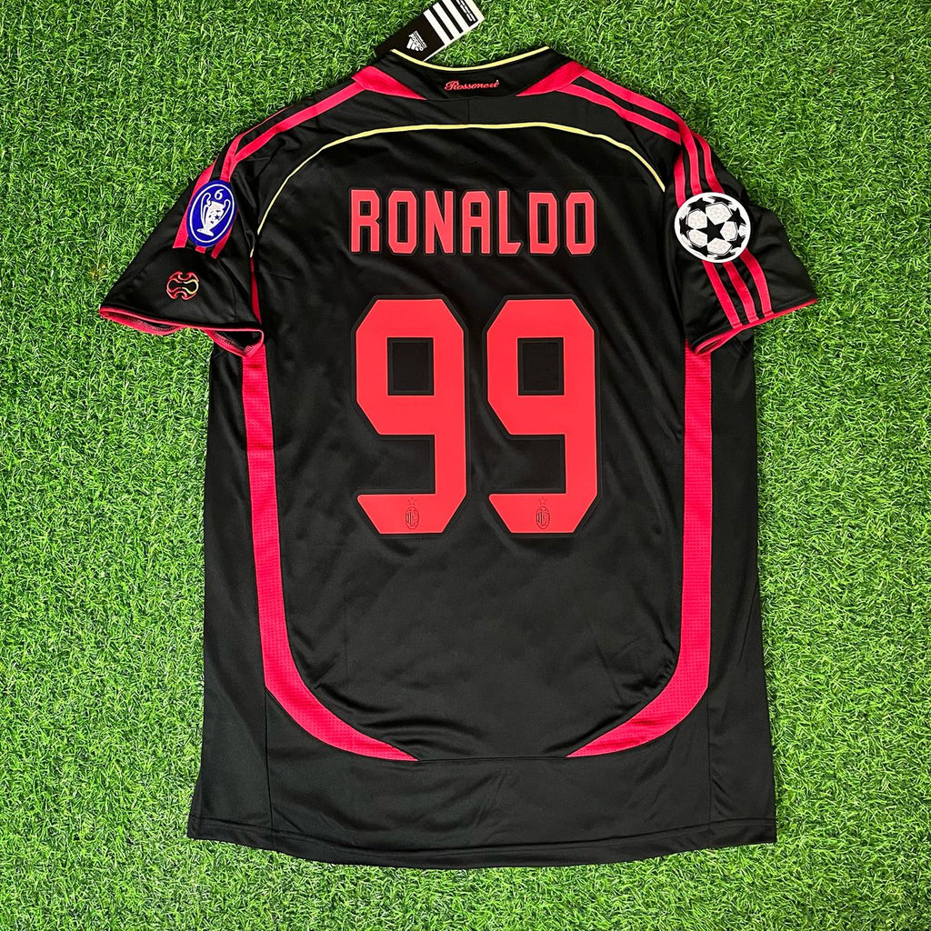 Ronaldo Nazario Fenomeno #99 – AC Milan Schwarz 2006-07 Retro Trikot Maillot Fußballtrikot