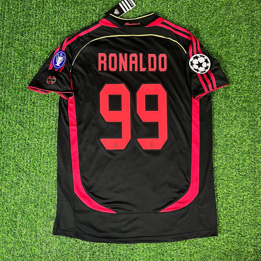 Ronaldo Nazario Fenomeno #99 – AC Milan Black 2006-07 Retro Jersey Trikot Maillot Soccer Shirt