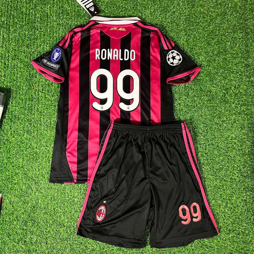 Ronaldo Nazário 99 – AC Milan 2009 2011 Retro Kids Kit Set – | Kindertrikot | Maillot Enfant | Kindertrui Soccer Shirt