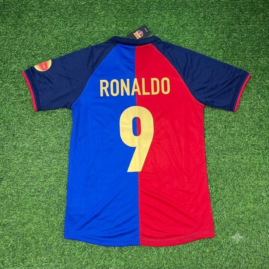 Ronaldo Nazario – Barcelona Spezial Retro Trikot – | Jersey | Maillot Fußballshirt