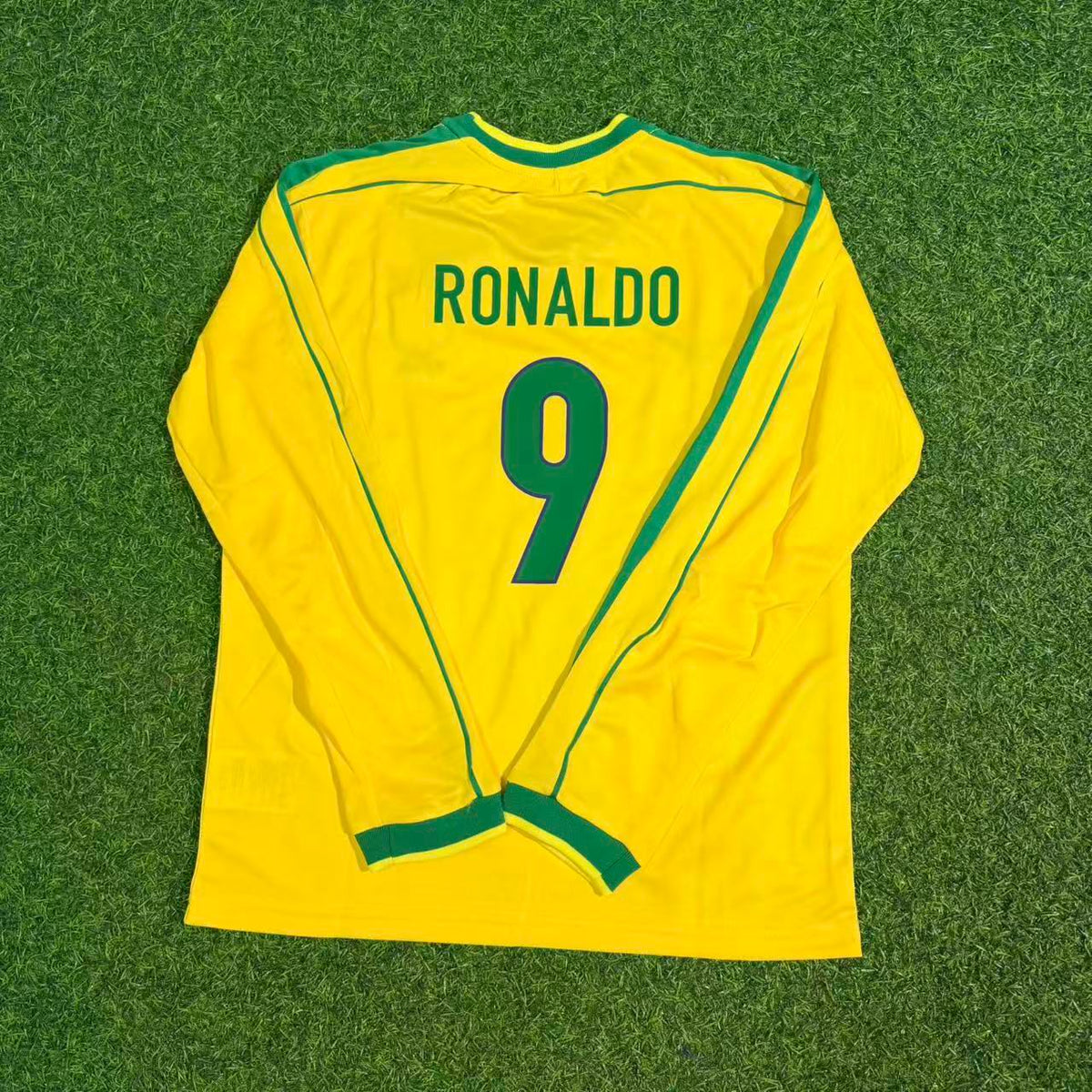 Ronaldo Nazario Brazil 1998 Long Sleeve Retro Football Jersey