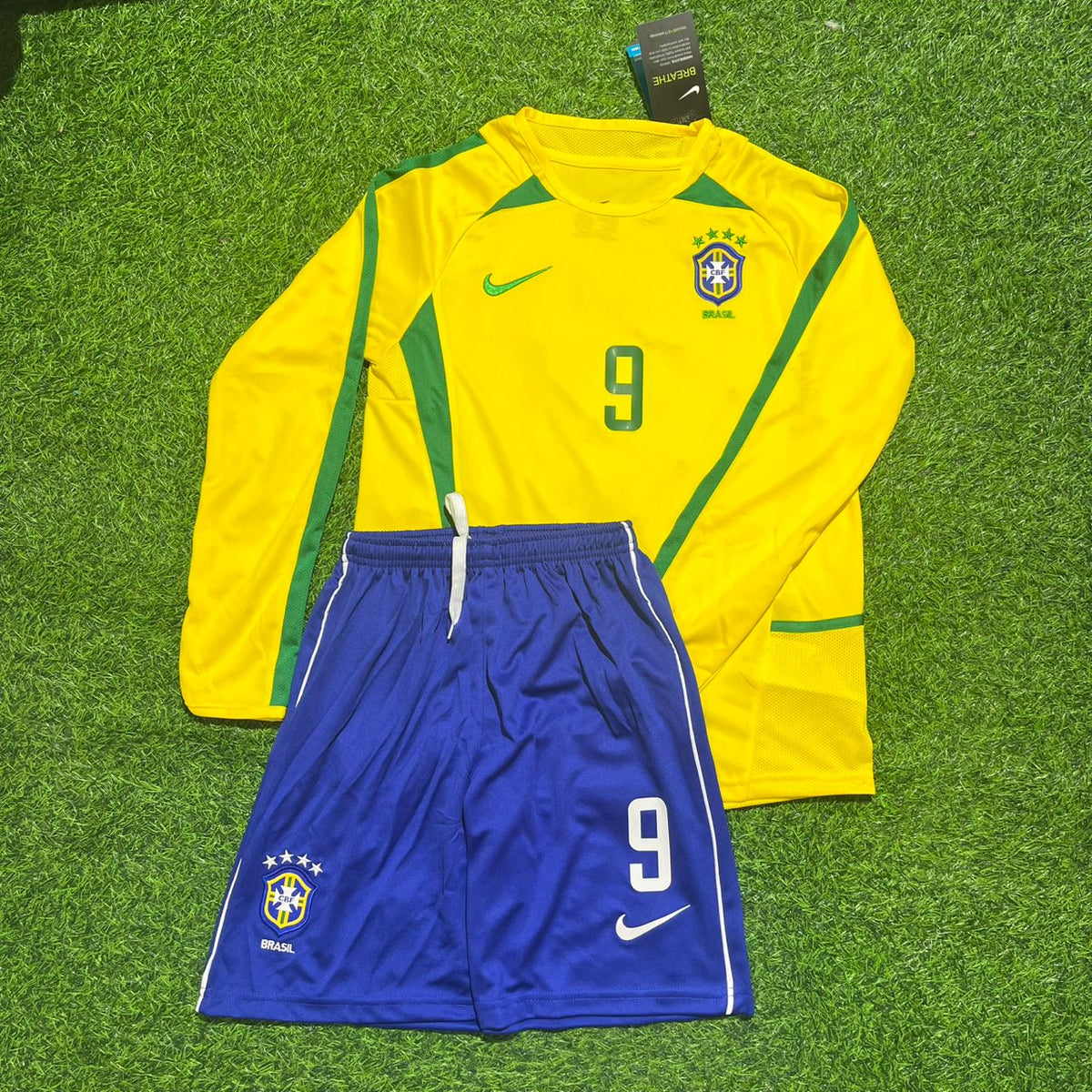 Ronaldo Nazario Brazil 2002 World Cup Long Sleeve Football Jersey