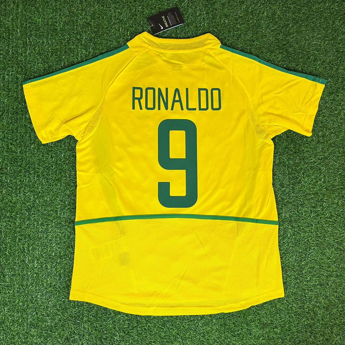Ronaldo Nazario Brazil 2002 World Cup Yellow Retro Football Jersey