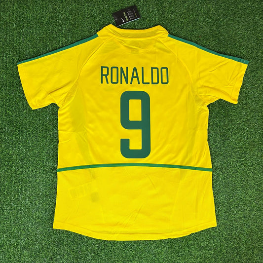 Ronaldo Nazario Brasilien WM 2002 Gelbes Retro Fußballtrikot