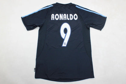 Ronaldo Nazario #9 Real Madrid 2003-2004 Away Dark Blue Retro Jersey