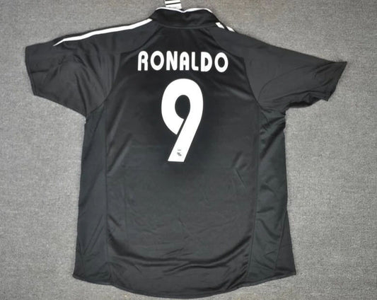 Ronaldo Nazário #9 Real Madrid 2004-2005 Auswärts Schwarzes Retro-Trikot