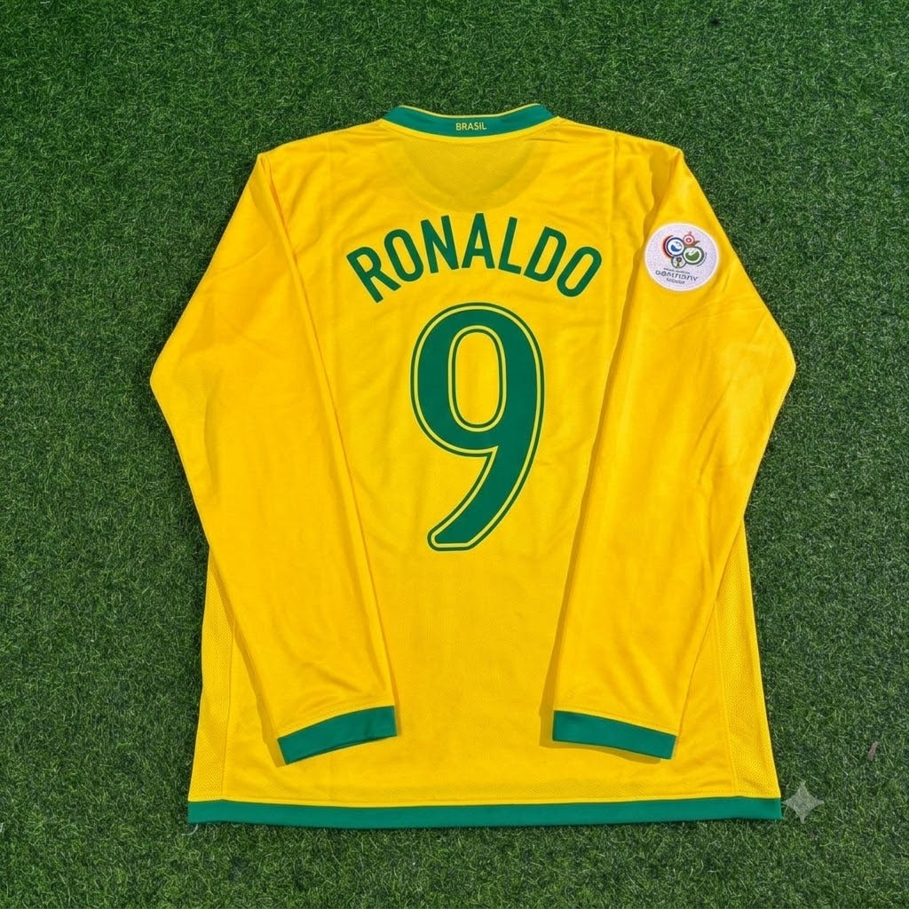 Ronaldo Nazario #9 Brazil 2006 World Cup Long Sleeve Football Jersey
