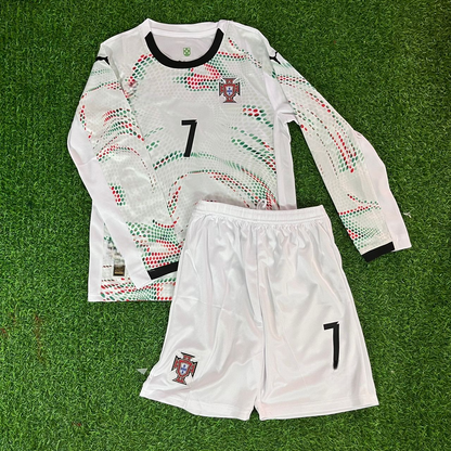 Cristiano Ronaldo Portugal White Jersey Trikot Maillot Soccer Shirt