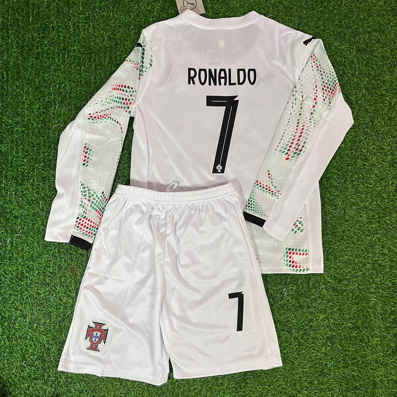 Cristiano Ronaldo Portugal White Jersey Trikot Maillot Soccer Shirt