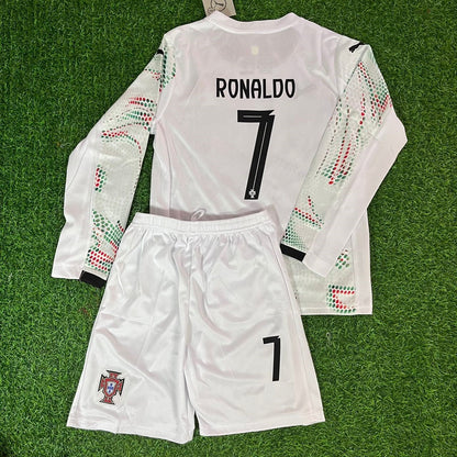 Cristiano Ronaldo Portugal White Jersey Trikot Maillot Soccer Shirt