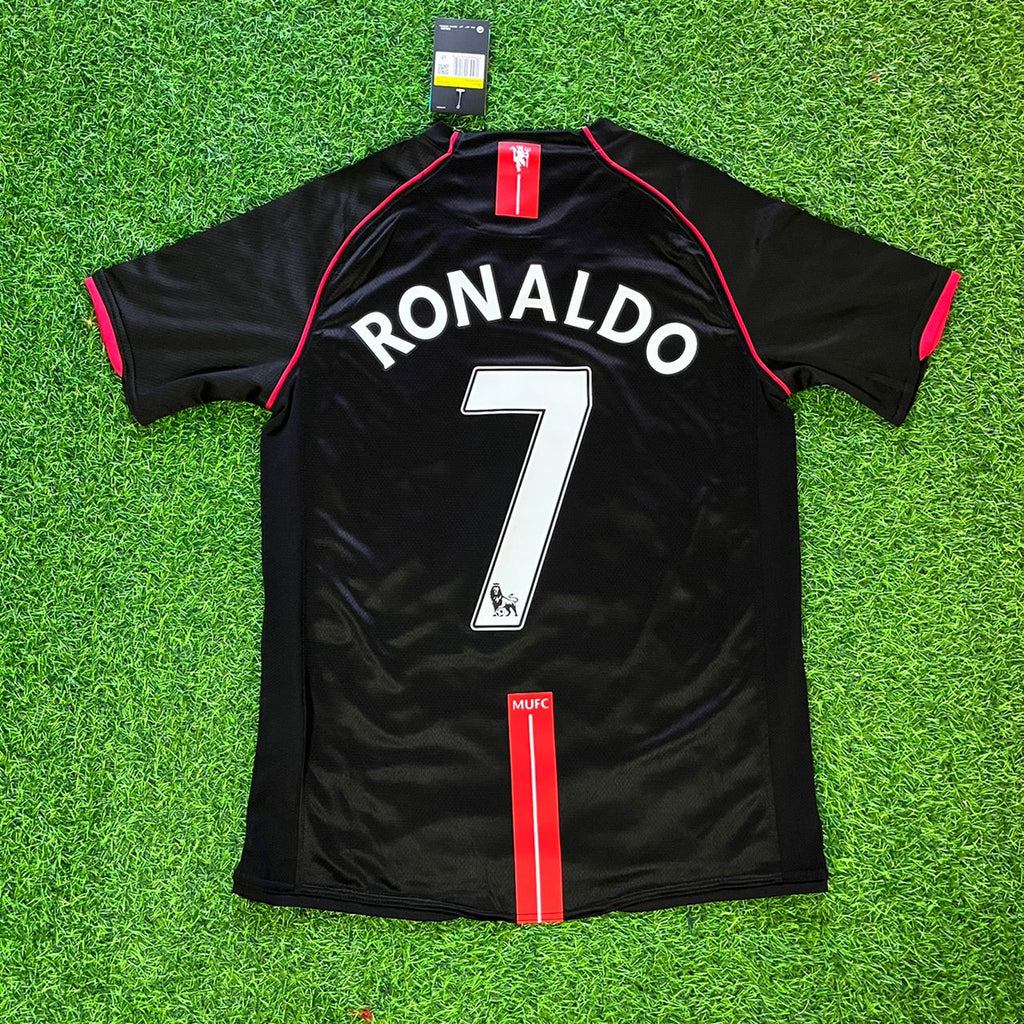 Cristiano Ronaldo Manchester United 2007-2008 Maillot Rétro Noir Trikot Camiseta Maillot de football