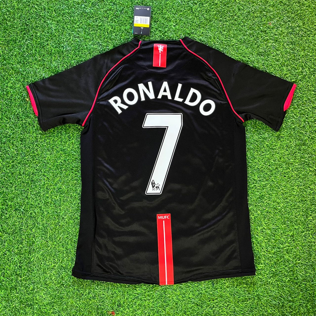 Cristiano Ronaldo Manchester United 2007-2008 Maillot Rétro Noir Trikot Camiseta Maillot de football