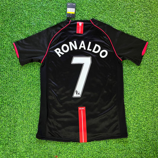 Cristiano Ronaldo Manchester United 2007-2008 Black Retro Jersey Trikot Camiseta Maillot Soccer Shirt