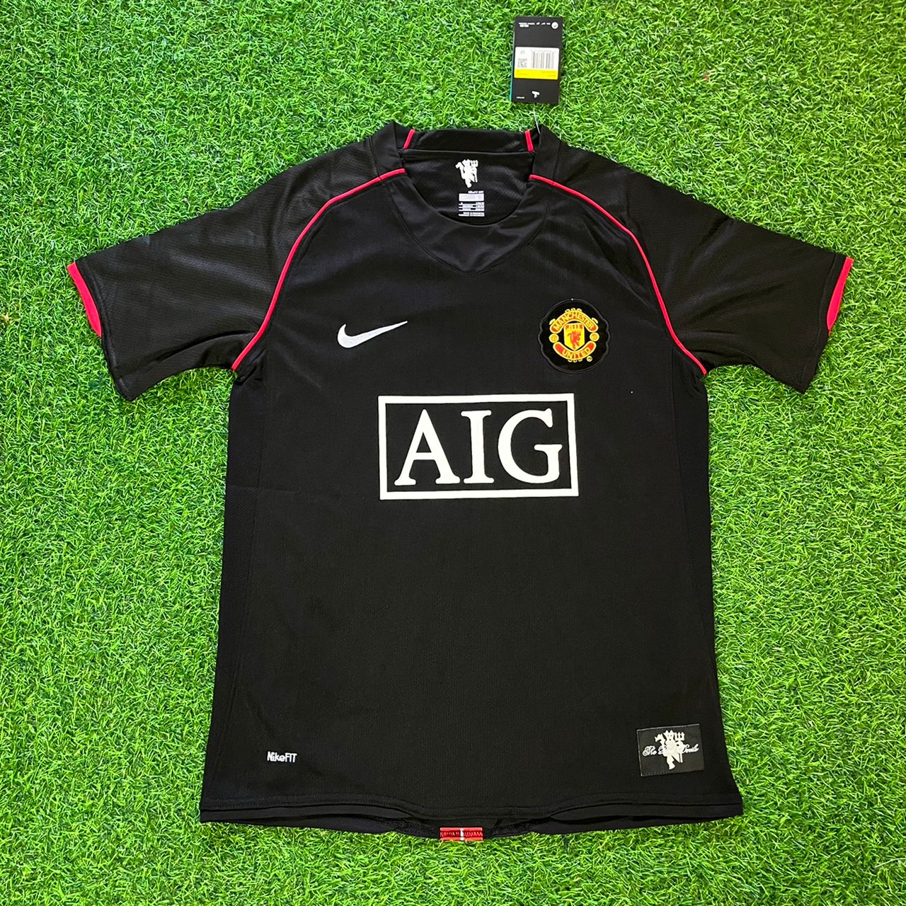 Cristiano Ronaldo Manchester United 2007-2008 Maillot Rétro Noir Trikot Camiseta Maillot de football
