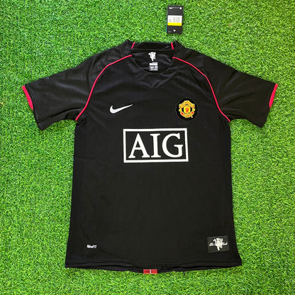 Cristiano Ronaldo Manchester United 2007-2008 Schwarzes Retro-Trikot Fußballtrikot