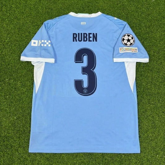Ruben Dias #3 Manchester City 2026-27 Domicile Nouvelle Saison Maillot Patch Ligue des Champions Football