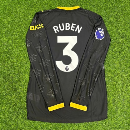 Ruben Dias #3 Manchester City 2026/2027 Neue Saison Auswärts Schwarz Langarm Trikot Fußballshirt