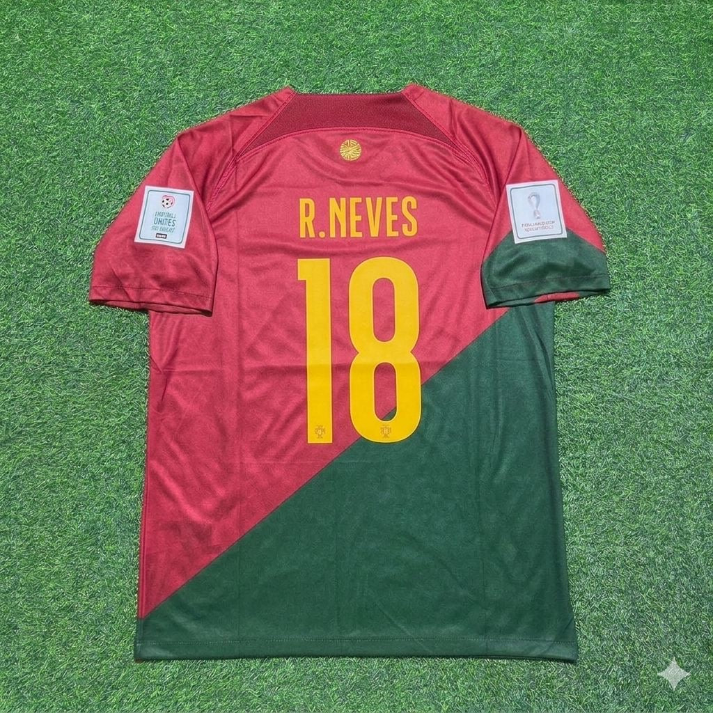 Rúben Neves #18 Portugal 2022 World Cup Home Retro Football Jersey