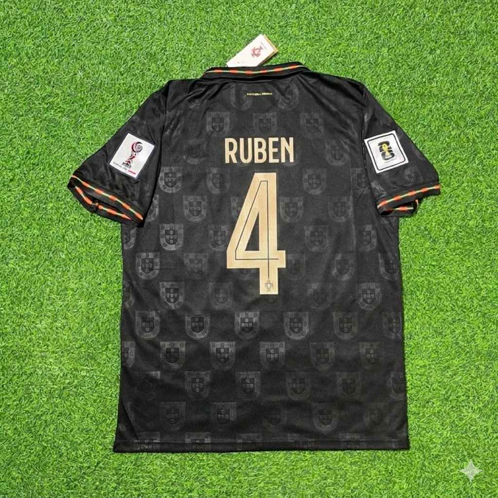 Rúben Dias #4 Portugal 2026 World Cup Black Football Jersey