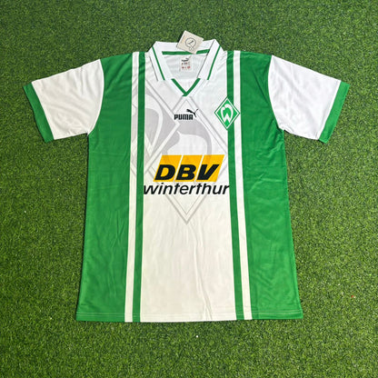 Conjunto de camiseta de fútbol retro de Rudi Völler y el Werder Bremen