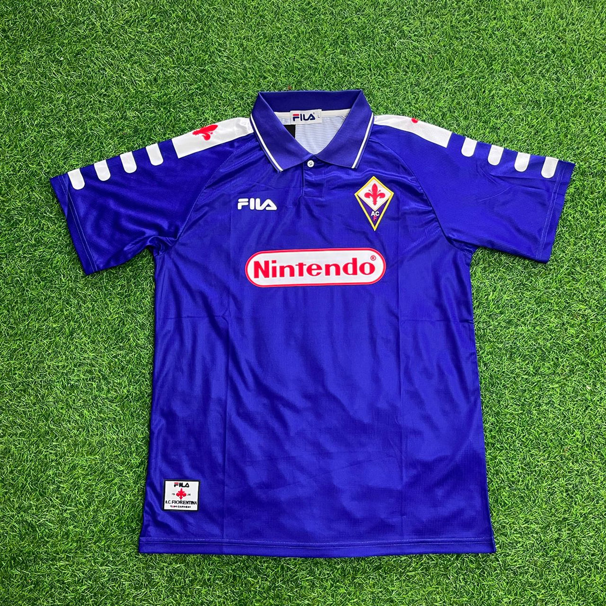 Rui Costa Fiorentina 1998 Retro Purple Kit Jersey Trikot
