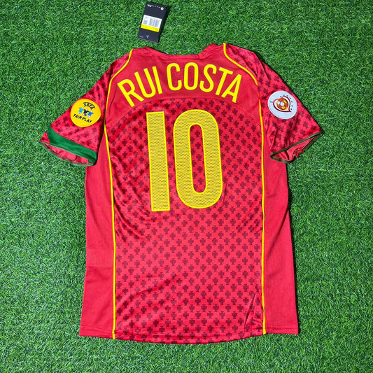 Maillot Rétro Domicile Rouge Portugal EURO 2004 Rui Costa