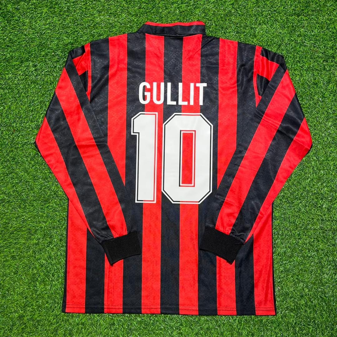 Ruud Gullit #10 AC Milan 1989-1990 Retro Long Sleeve Football Jersey