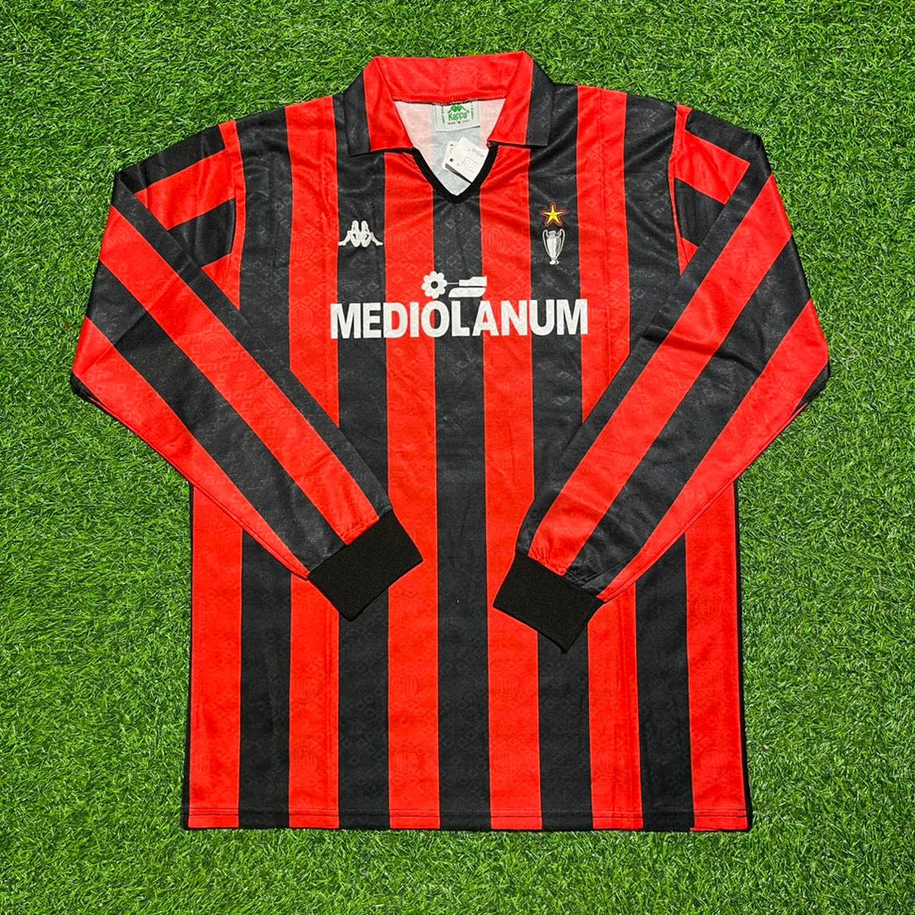 Ruud Gullit #10 AC Milan 1989-1990 Retro Long Sleeve Football Jersey