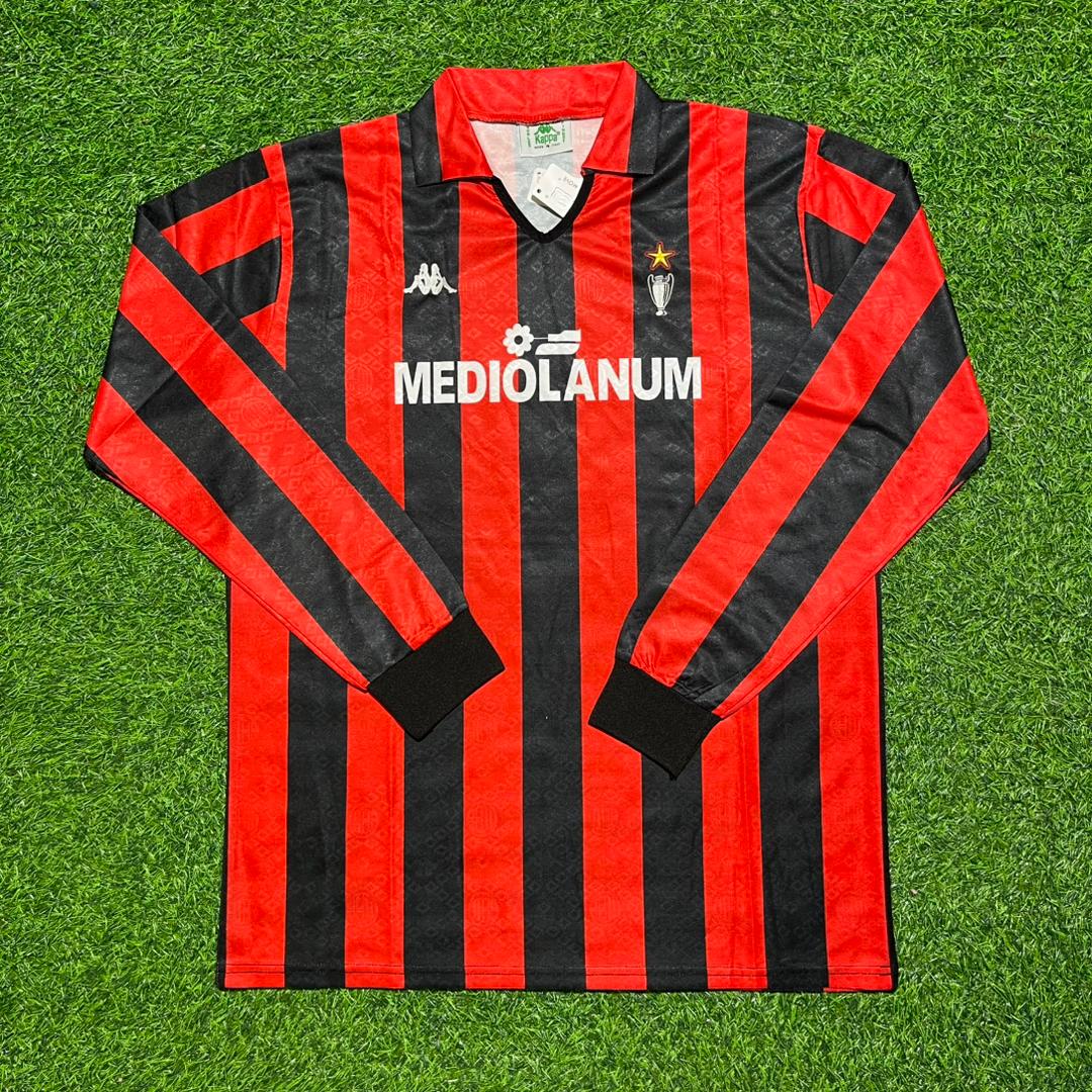 Ruud Gullit #10 AC Milan 1989-1990 Retro Long Sleeve Football Jersey