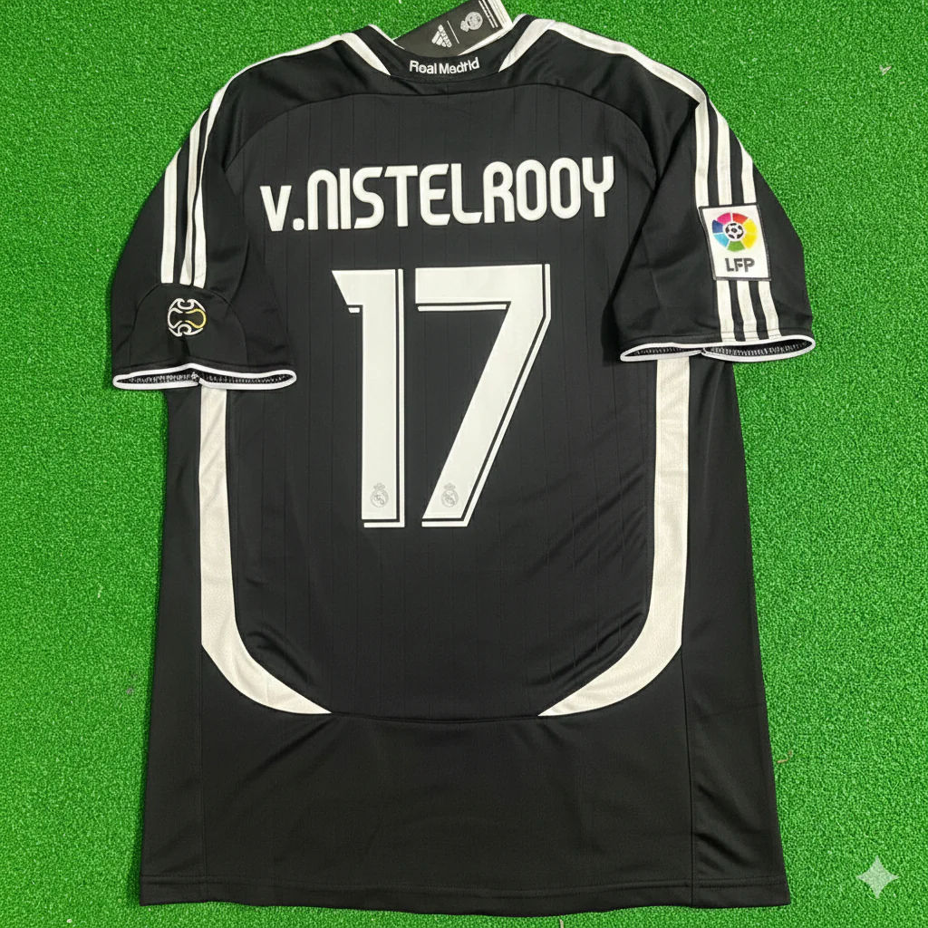Ruud Van Nistelrooy Real Madrid 2006-2007 Black Jersey Soccer Shirt