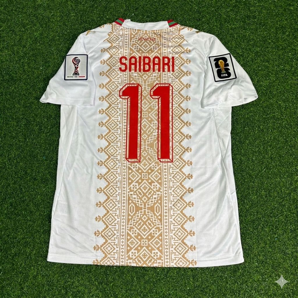 Maillot de football extérieur Ismael Saibari Maroc Coupe du Monde 2026