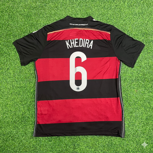 Sami Khedira Deutschland 2014 Weltmeisterschaft Brasilien Schwarz-Rot Retro-Trikot Fußballshirt