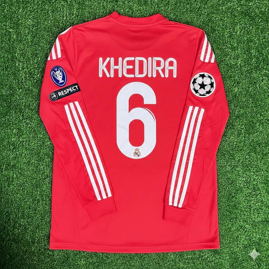 Sami Khedira 6- Real Madrid 2011-2012 Red Long Sleeve Jersey Soccer Shirt
