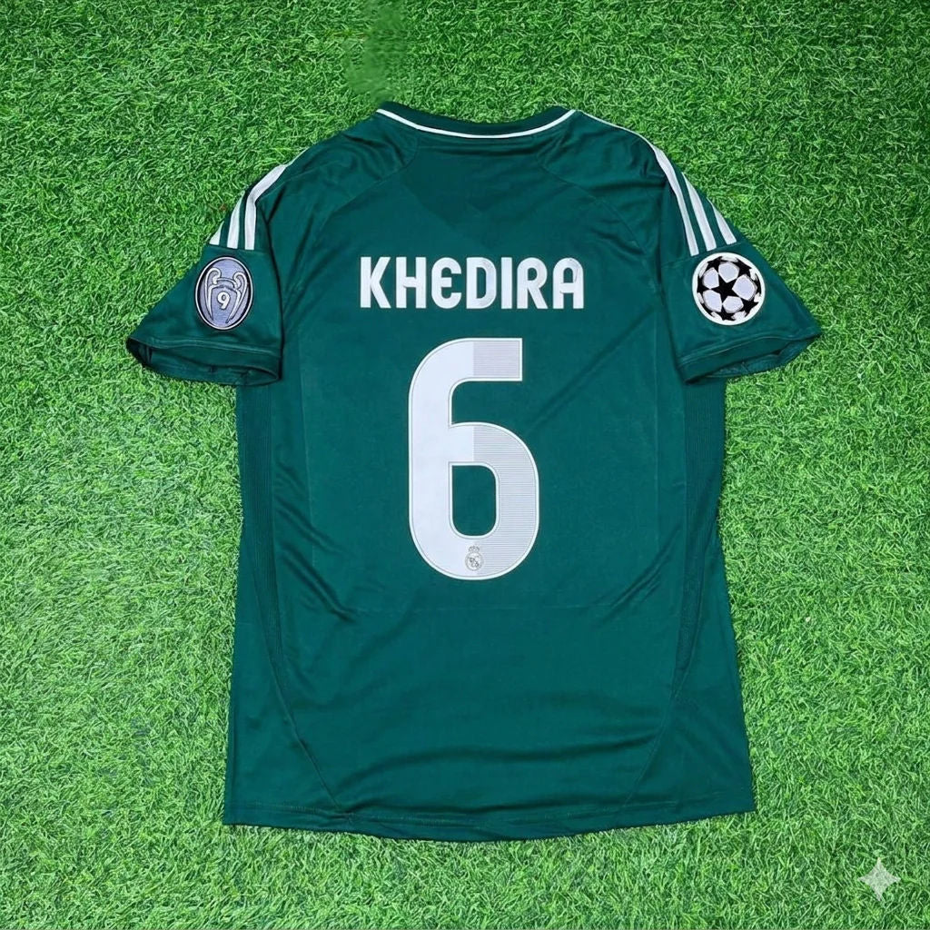 Sami Khedira #6 Real Madrid 2012-2013 Champions League Green Jersey Soccer Shirt