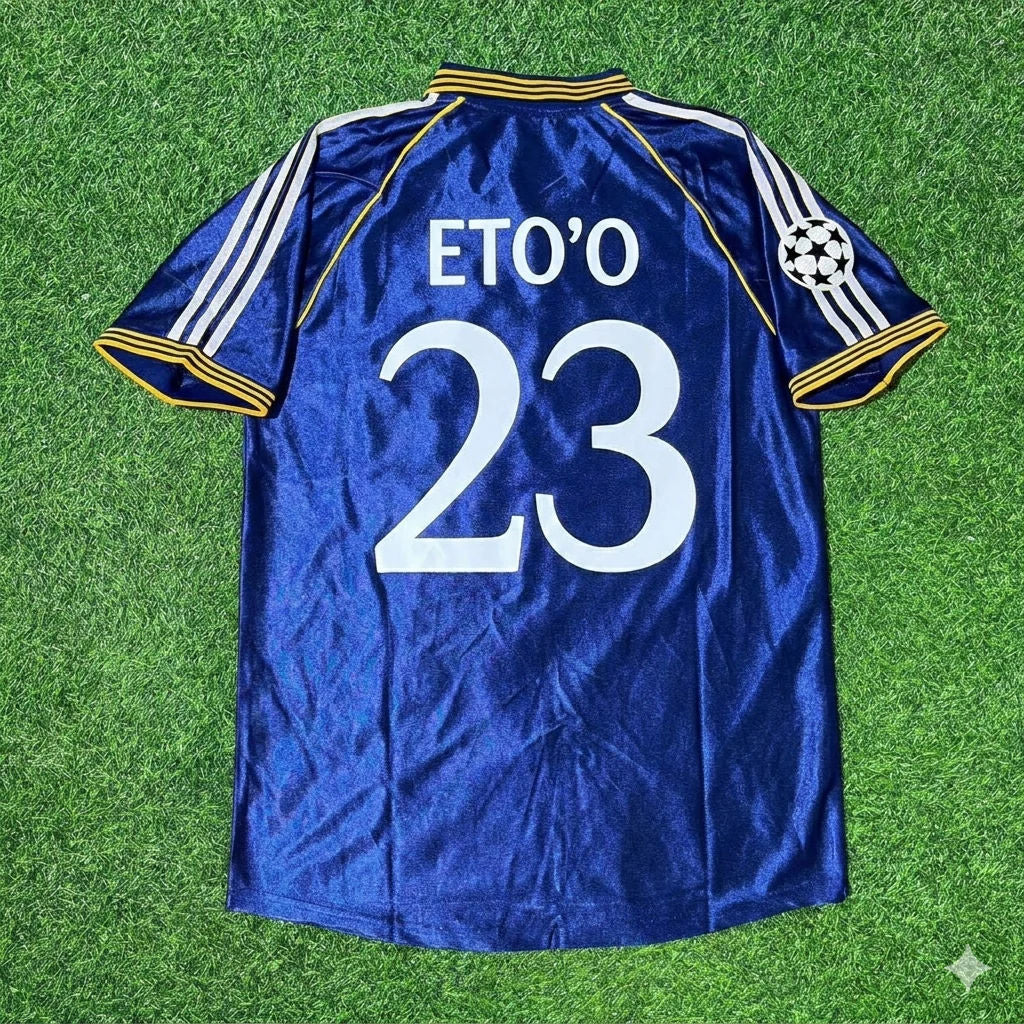 Samuel Eto’o 23-  Real Madrid 1998-1999 Blue Retro Jersey Soccer Shirt