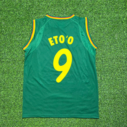 Maillot rétro sans manches du Cameroun de Samuel Eto'o n° 9, champion de la CAN 2002