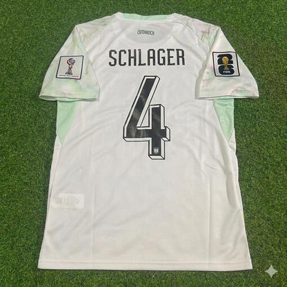Xaver Schlager Austria White 2026 World Cup Football Jersey