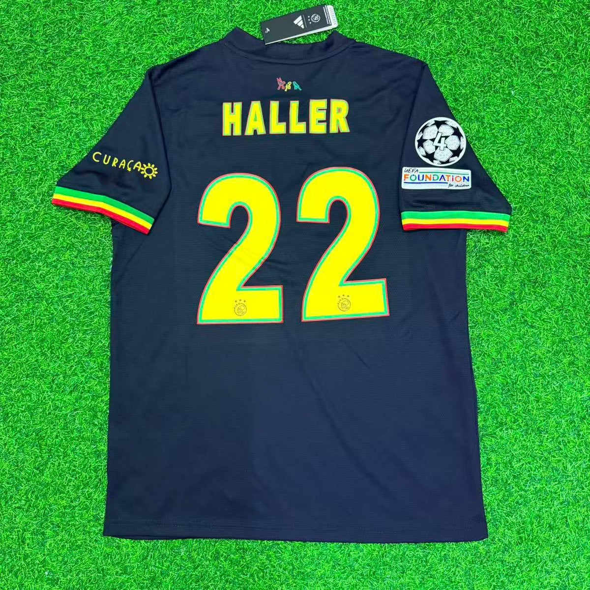 Sebastien Haller Ajax 2021/2022 Black Bob Marley Edition Retro Football Jersey Kit
