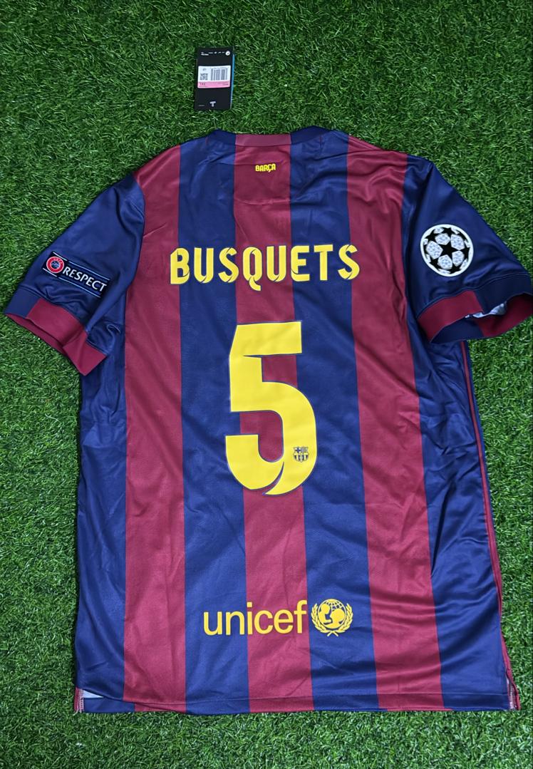 Sergio Busquets Barcelona 2015 Champions League Final Retro Football Jersey