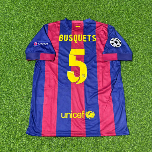 Maillot de Foot Rétro Sergio Busquets Barcelone Finale Ligue des Champions 2015