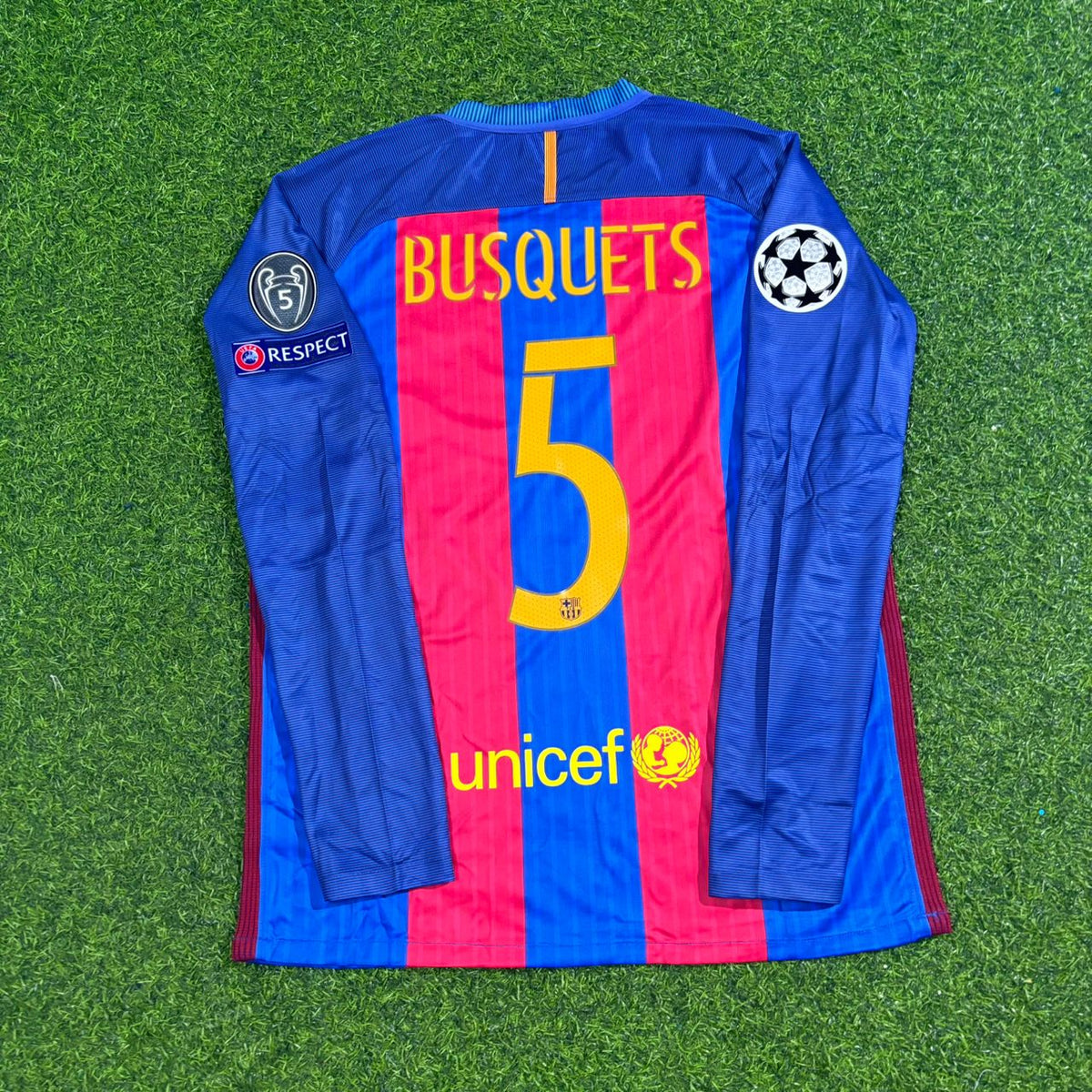Sergio Busquets Barcelona 2016 Special Patch Football Jersey