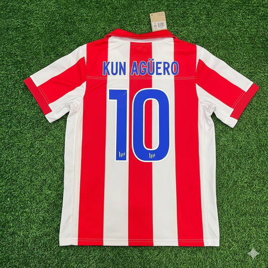 Sergio Kun Agüero Atlético de Madrid Retro-Fußballtrikot Trikot Maglia Shirt
