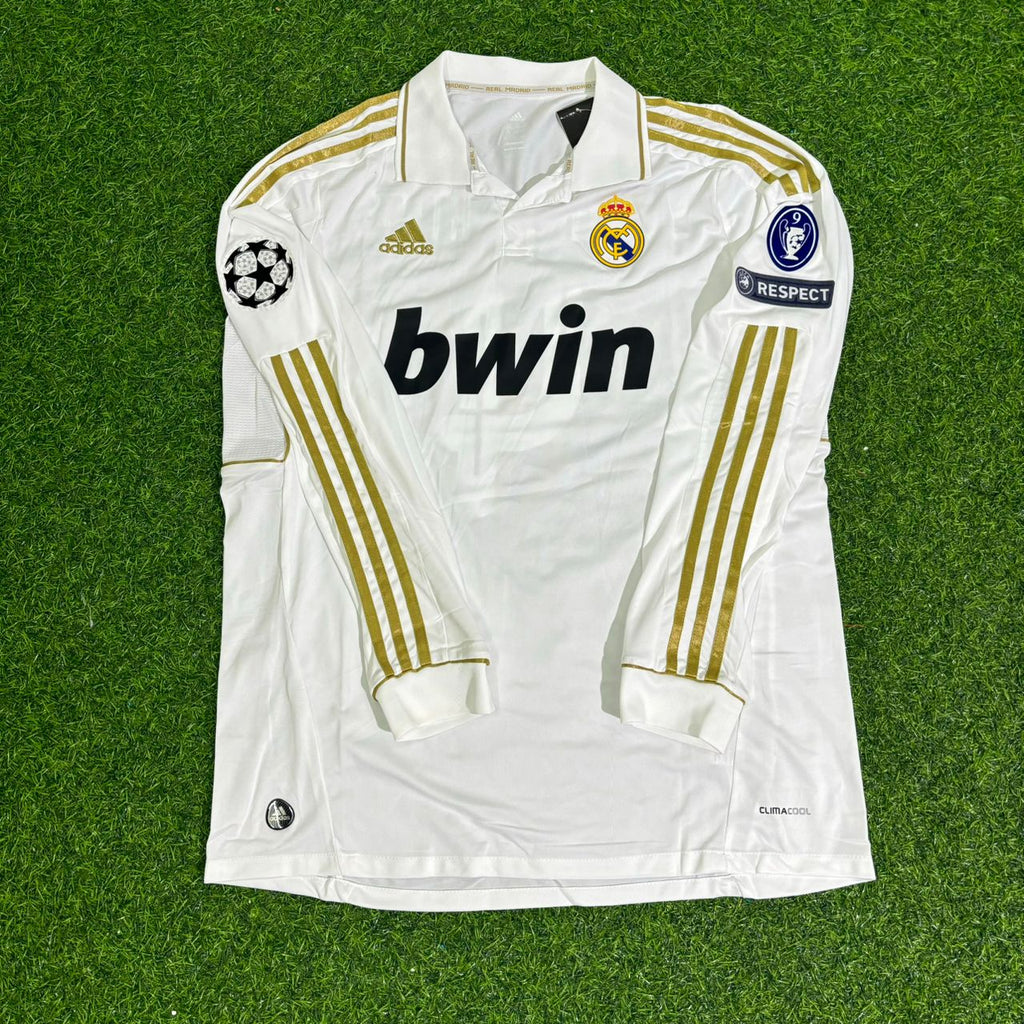 Sergio Ramos 4- Real Madrid 2011-2012 White Long Sleeve Jersey Soccer Shirt