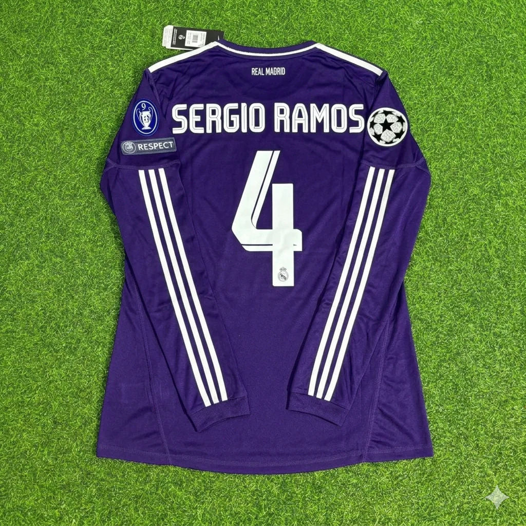 Sergio Ramos 4- Real Madrid 2010/2011 Purple Long Sleeve Football Jersey