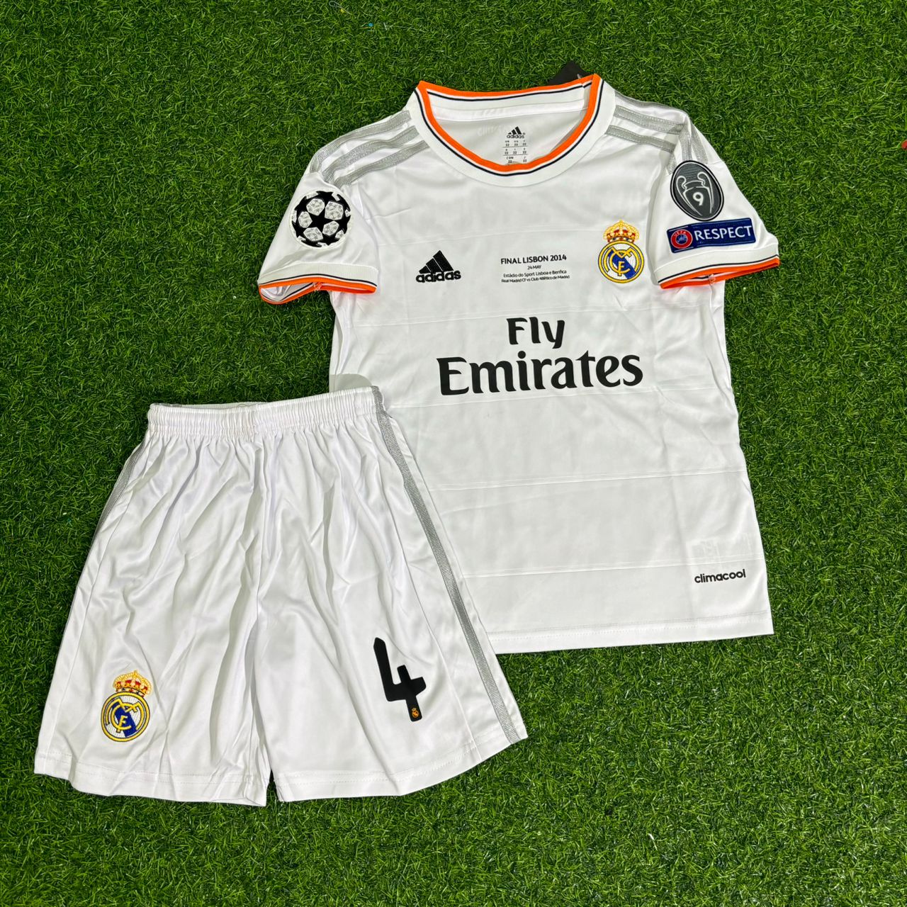 Sergio Ramos Real Madrid 2014 CL Final Kids Football Jersey Kit