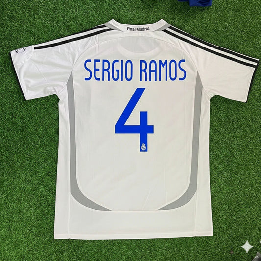 Sergio Ramos 4– Real Madrid 2006–2007 Home Kit Jersey – | Trikot | Maillot Soccer Shirt