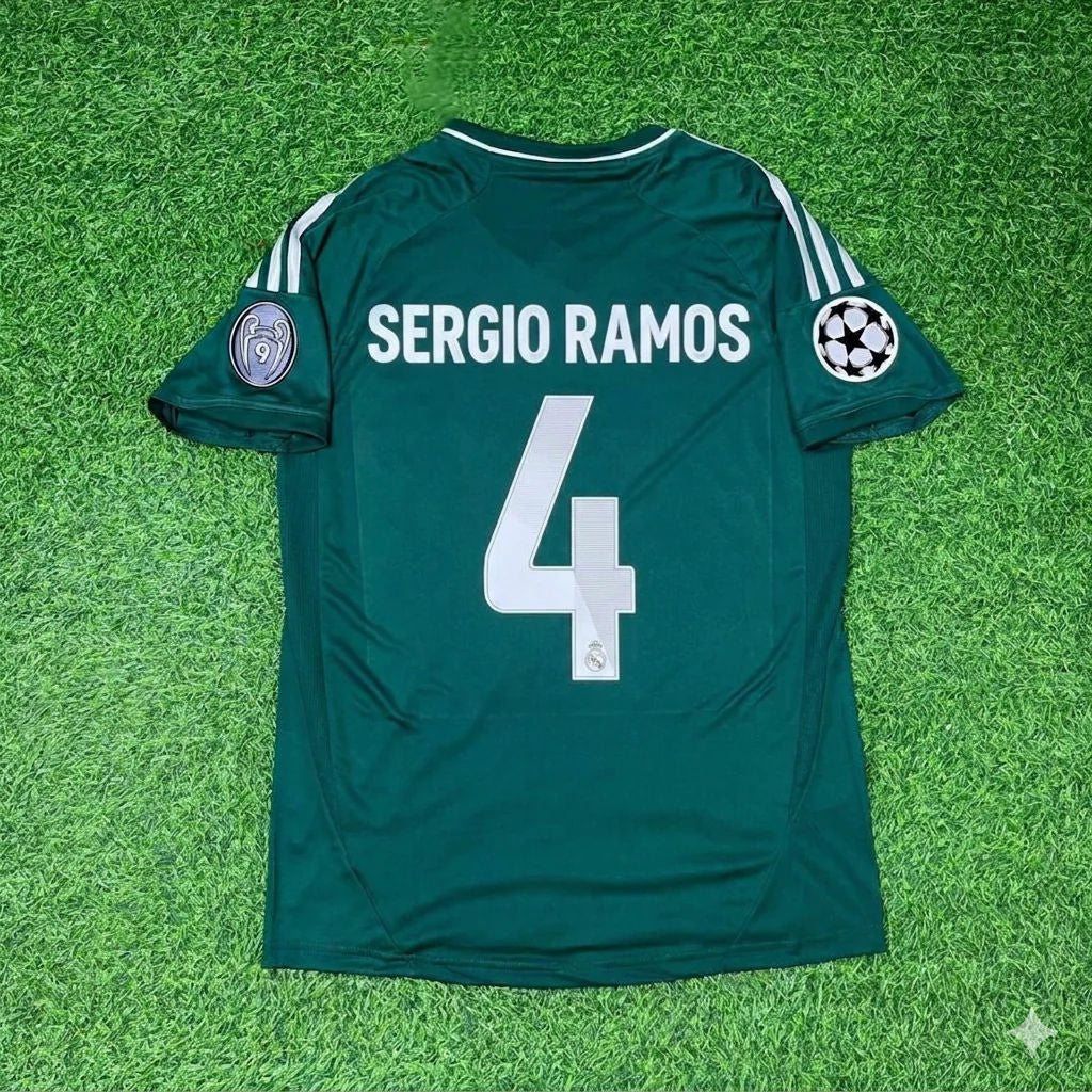 Sergio Ramos #4 Real Madrid 2012-2013 Green Jersey Soccer Shirt