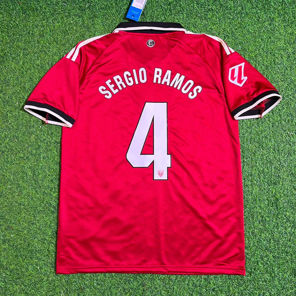 Sergio Ramos Sevilla Red Home Retro Football Jersey Kit